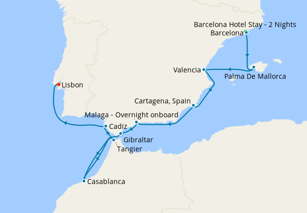 Cruise Itinerary Map