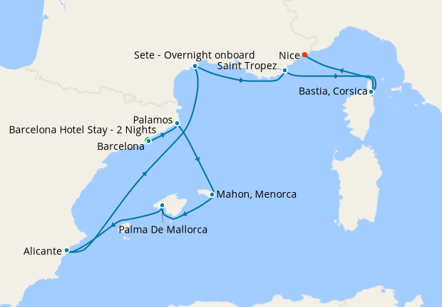 Cruise Itinerary Map