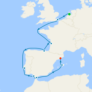 France, Spain & Portugal from Amsterdam