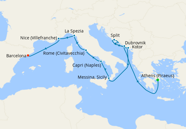 Map of the cruise map