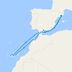Canaries, Morocco & Spain Fly Cruise from Barcelona