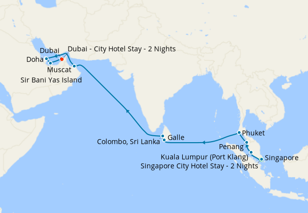 Jewels of India & Arabia from Singapore to Dubai with Stays 