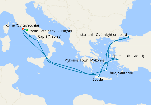 celebrity cruise istanbul to rome