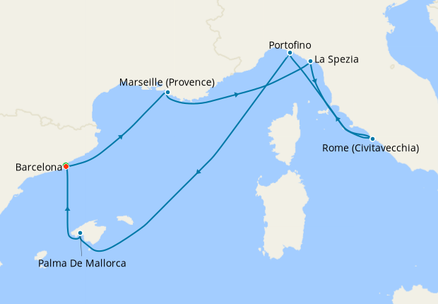 Map of the cruise map