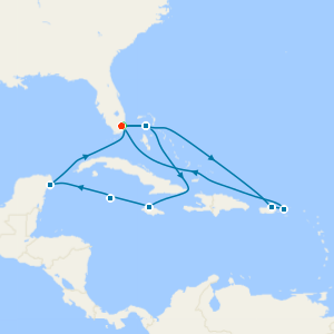 Eastern & Western Caribbean Adventure with Miami Beach Stay