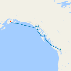 Alaska Northbound Glacier Cruise from Vancouver with Stay