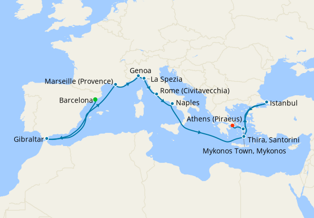 Mediterranean Greek Isles Turkey Fly Cruise From Barcelona Princess   352566 