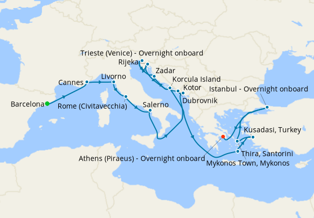 Cruise Itinerary Map