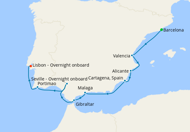 Cruise Itinerary Map