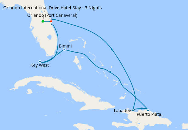 Key West, Bahamas & Labadee From Port Canaveral With Orlando Stay ...