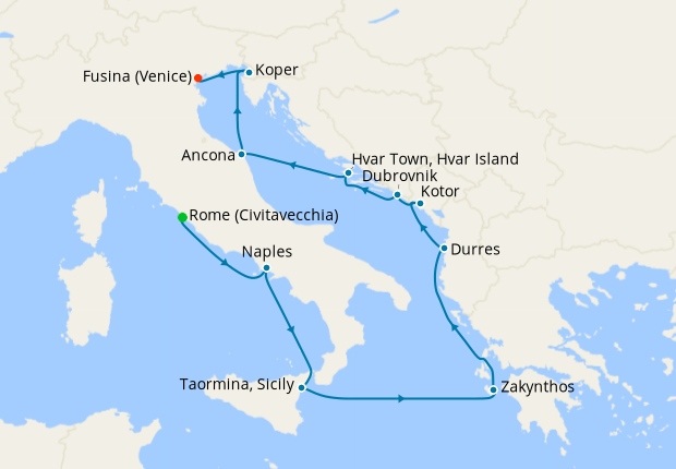 Cruise Itinerary Map