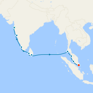 The Spice Route from Mumbai to Singapore with Stays