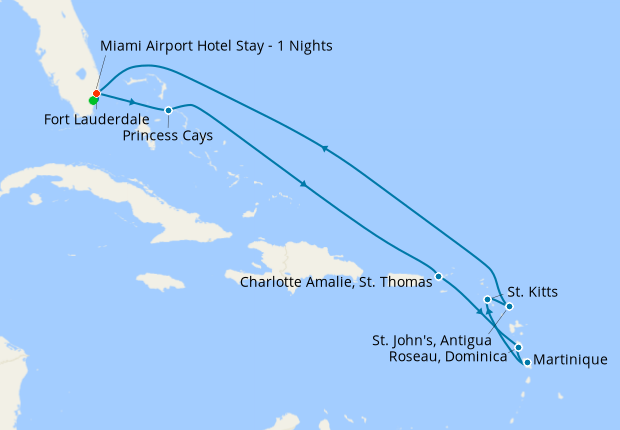 Eastern Caribbean With Martinique From Ft Lauderdale With 1nt Stay   354644 