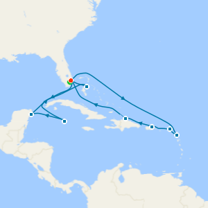 Eastern & Western Caribbean Adventure from Ft. Lauderdale with 1nt Stay
