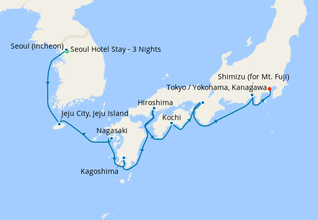 Map of the cruise map