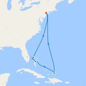 Eastern Caribbean & Fun day at Celebration Key from New York with Stay
