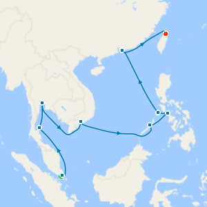 South East Asia & Hong Kong from Singapore to Taipei with Stays 