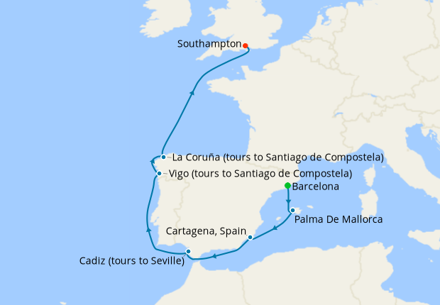 Cruise Itinerary Map