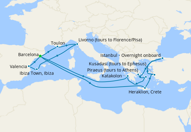 Cruise Itinerary Map