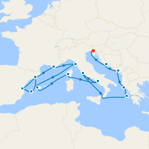 Adriatic & Western Mediterranean from Barcelona