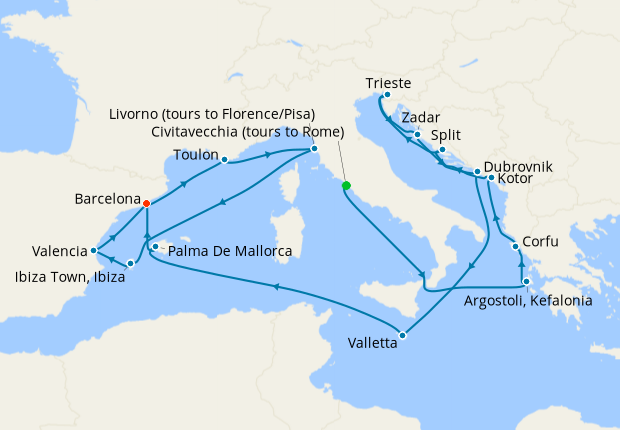 Cruise Itinerary Map