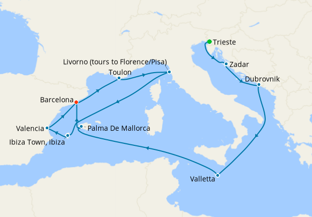 Cruise Itinerary Map