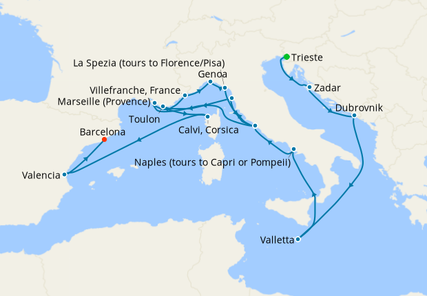 Cruise Itinerary Map