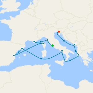 Adriatic & Western Mediterranean from Civitavecchia