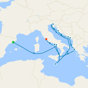 Italy & Adriatic from Barcelona
