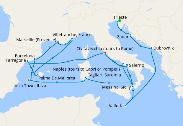 Cruise Itinerary Map