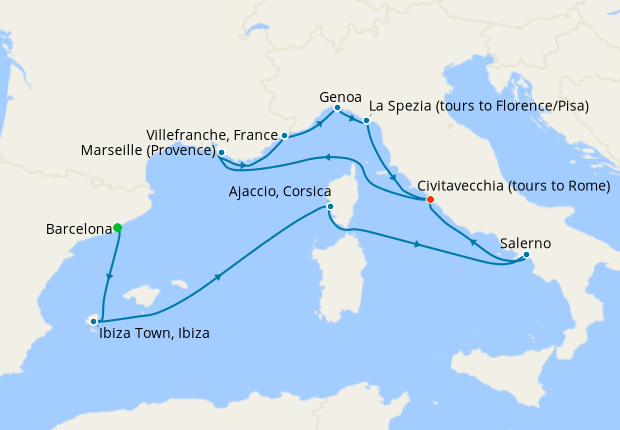 Cruise Itinerary Map