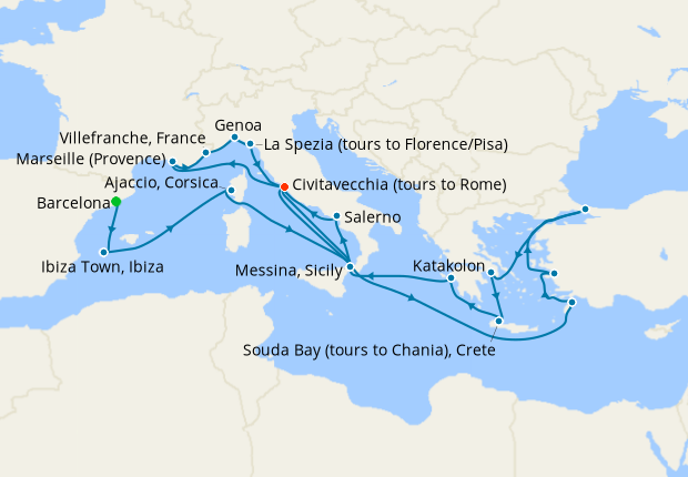 Cruise Itinerary Map