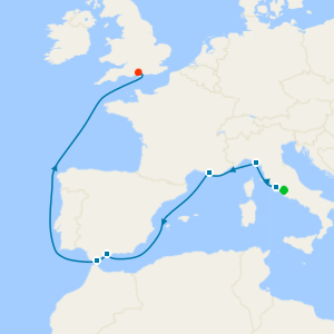 Western Mediterranean to Southampton with Rome Stay