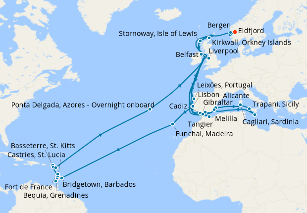 Cruise Itinerary Map