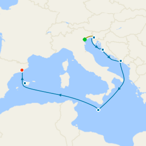 Central Mediterranean from Trieste with Venice and Barcelona Stays