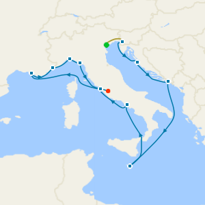 Adriatic & Western Mediterranean from Trieste with Venice and Rome Stays