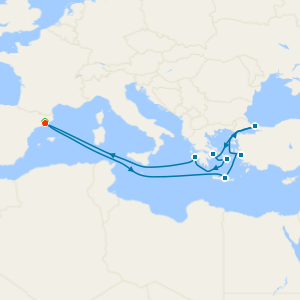 Mediterranean & Greek Islands from Barcelona with Stay