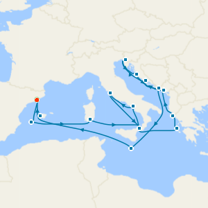 Italy, Spain & Adriatic from Barcelona with Stay