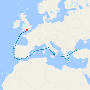 Istanbul, Greek Islands & Mediterranean from Istanbul to Southampton with Stay