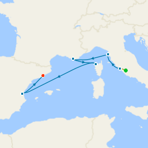 Italy, France & Spain from Civitavecchia with Rome and Barcelona Stays