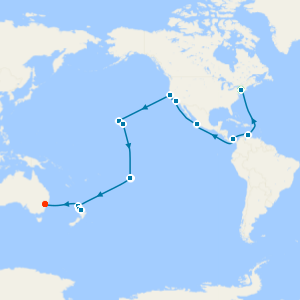 Caribbean, Hawaii & Australasia from New York to Sydney with Stay