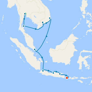 Bangkok to Bali Discovery from Bangkok (Laem Chabang) to Bali (Benoa) with Stays
