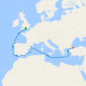 Mediterranean & Greek Islands from Southampton to Istanbul with Stay