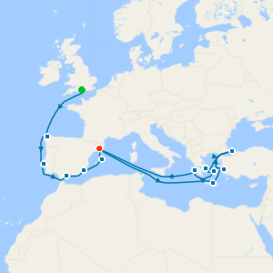 Mediterranean & Greek Islands from Southampton to Barcelona with Stay