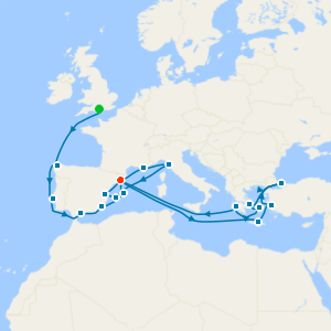 Mediterranean & Greek Islands from Southampton to Barcelona with Stay