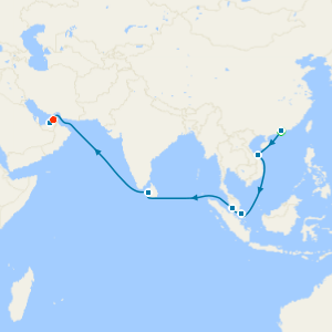 Hong Kong, S.East Asia & Sri Lanka to Dubai with Stays