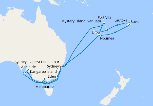 Map of the cruise map