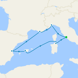 Italy, Spain & Balearic Islands from Civitavecchia