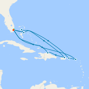 Eastern & Western Caribbean Adventure from Miami with Stay