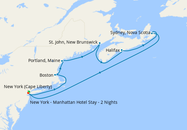 Cruise Itinerary Map